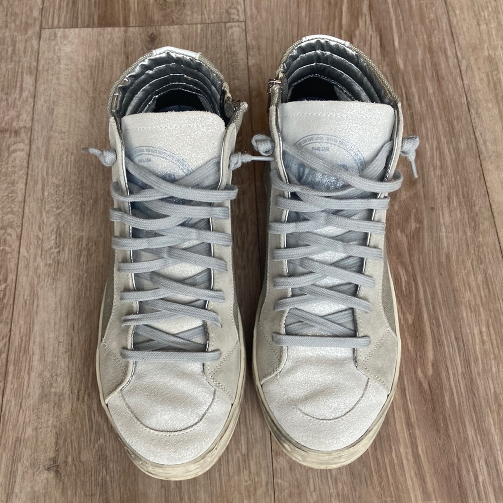P448 Metallic High Top Sneakers grey/silver